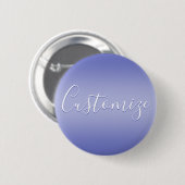 Bewerkbaar cursief script | Wit & Paarse Violet Ronde Button 5,7 Cm (Voorkant /achterkant)