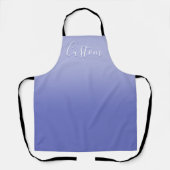 Bewerkbaar cursief script | Wit & Paarse Violet Schort (Voorkant)