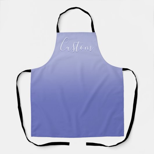 Bewerkbaar cursief script | Wit & Paarse Violet Schort (Voorkant)