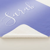 Bewerkbaar cursief script | Wit & Paarse Violet Sherpa Deken (3/4)