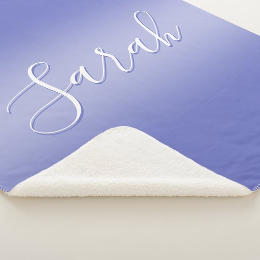 Bewerkbaar cursief script | Wit & Paarse Violet Sherpa Deken (3/4)