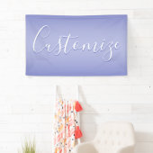 Bewerkbaar cursief script | Wit & Paarse Violet Spandoek (Insitu)