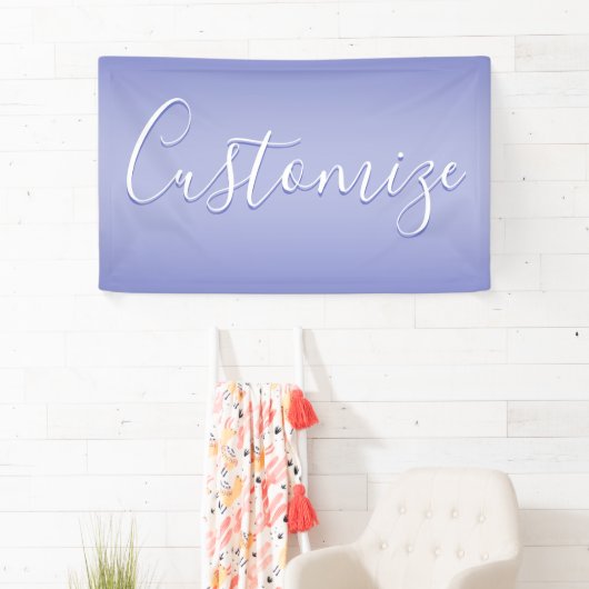 Bewerkbaar cursief script | Wit & Paarse Violet Spandoek (Insitu)