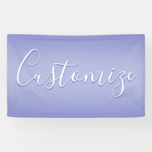 Bewerkbaar cursief script | Wit & Paarse Violet Spandoek (Horizontaal)