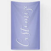 Bewerkbaar cursief script | Wit & Paarse Violet Spandoek (Verticaal)