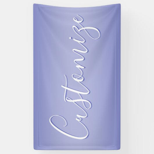 Bewerkbaar cursief script | Wit & Paarse Violet Spandoek (Verticaal)