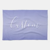 Bewerkbaar cursief script | Wit & Paarse Violet Theedoek (Horizontaal)