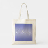 Bewerkbaar cursief script | Wit & Paarse Violet Tote Bag (Achterkant)