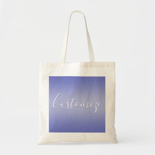 Bewerkbaar cursief script | Wit & Paarse Violet Tote Bag (Voorkant)
