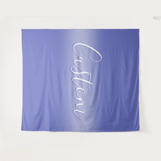 Bewerkbaar cursief script | Wit & Paarse Violet Wandkleed (Voorkant (horizontaal))