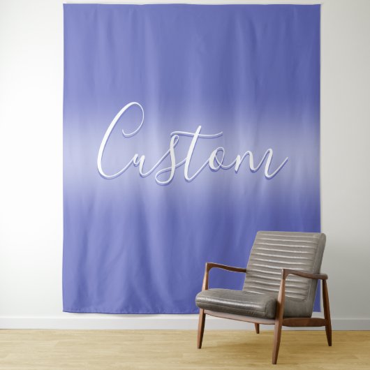 Bewerkbaar cursief script | Wit & Paarse Violet Wandkleed (In situ)