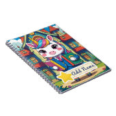 Bewerkbaar Cute Unicorn School Notitieboek (Rechterzijde)