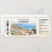 Bewerkbaar Cyprus Vliegticket, Cyprus Trip Kaart (Voorkant / Achterkant)