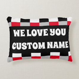 Bewerkbaar dambordpatroon accent kussen