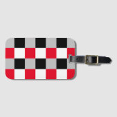 Bewerkbaar dambordpatroon bagagelabel (Voorkant (horizontaal))