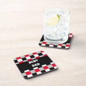 Bewerkbaar dambordpatroon bier onderzetter (Rechterzijde)