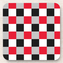 Bewerkbaar dambordpatroon bier onderzetter