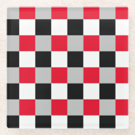 Bewerkbaar dambordpatroon glazen onderzetter