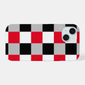 Bewerkbaar dambordpatroon iPhone 15 case (Achterkant horizontaal)