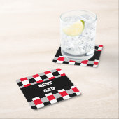 Bewerkbaar dambordpatroon kartonnen onderzetters (Insitu)