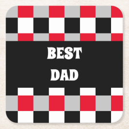 Bewerkbaar dambordpatroon kartonnen onderzetters