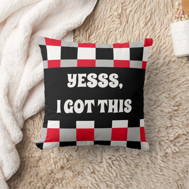 Bewerkbaar dambordpatroon kussen (Deken)