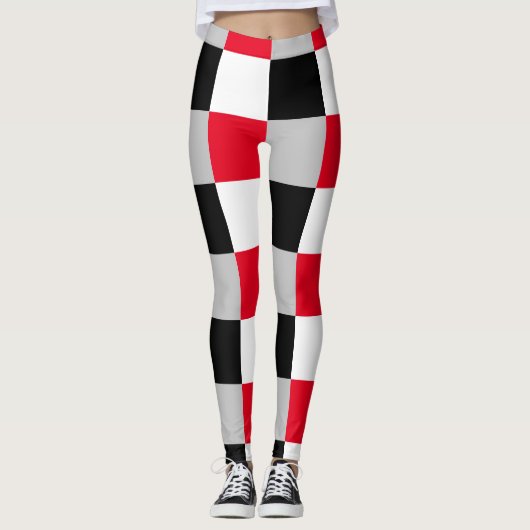 Bewerkbaar dambordpatroon leggings (Voorkant)