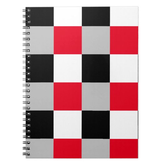 Bewerkbaar dambordpatroon notitieboek (Voorkant)