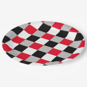 Bewerkbaar dambordpatroon papieren bordje (Gekanteld)