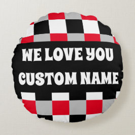 Bewerkbaar dambordpatroon rond kussen