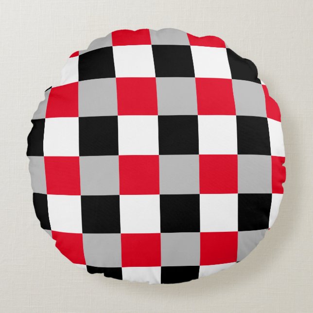Bewerkbaar dambordpatroon rond kussen (Voorkant)