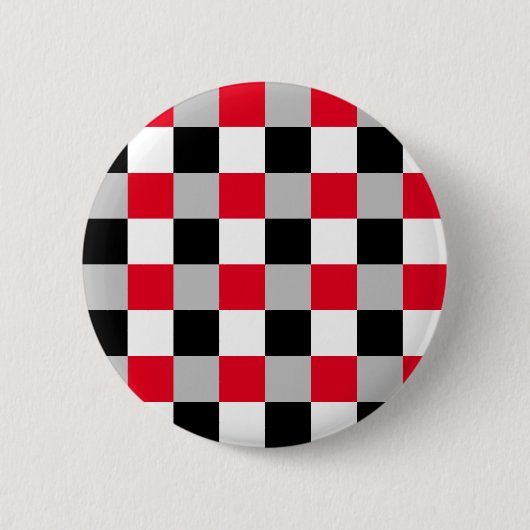 Bewerkbaar dambordpatroon ronde button 5,7 cm (Voorkant)
