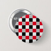 Bewerkbaar dambordpatroon ronde button 5,7 cm (Voorkant /achterkant)
