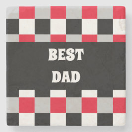 Bewerkbaar dambordpatroon stenen onderzetter