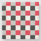 Bewerkbaar dambordpatroon stenen onderzetter (Voorkant)