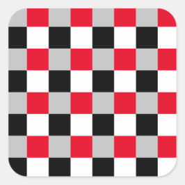 Bewerkbaar dambordpatroon vierkante sticker