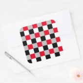 Bewerkbaar dambordpatroon vierkante sticker (Envelop)