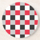 Bewerkbaar dambordpatroon zandsteen onderzetter (Voorkant)