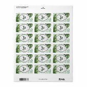 bewerkbaar dank u groene tropische partij gunst etiket (Full Sheet)