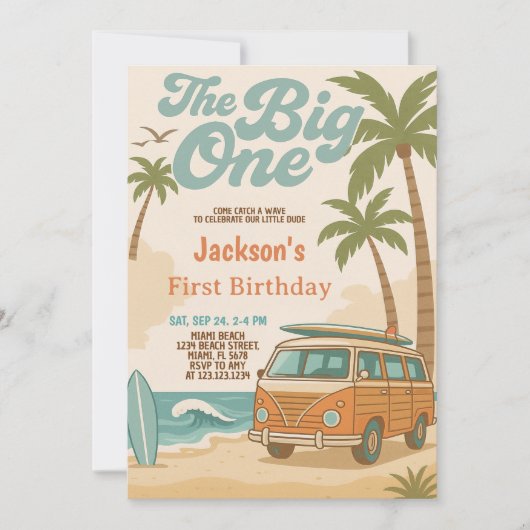 Bewerkbaar De Grote Een 1e Verjaardag Uitnodiging (Voorkant)