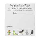 Bewerkbaar dierenkliniek Notitieblok (Voorkant)