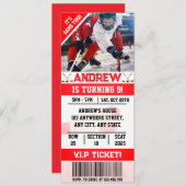 Bewerkbaar digitaal hockeyticket Verjaardag met fo Kaart (Voorkant / Achterkant)