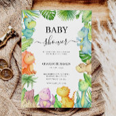 bewerkbaar dinosaurus-Baby shower Kaart