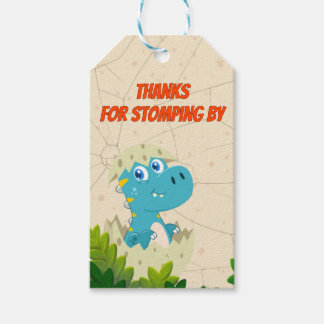 bewerkbaar Dinosaurussen Feest Sticker Cadeaulabel