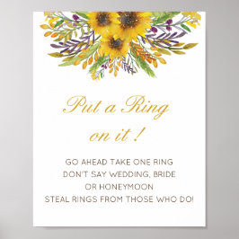 Bewerkbaar Doe een ring aan het bruidsbadspel Post Poster