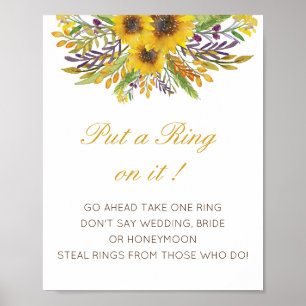 Bewerkbaar Doe een ring aan het bruidsbadspel Post Poster