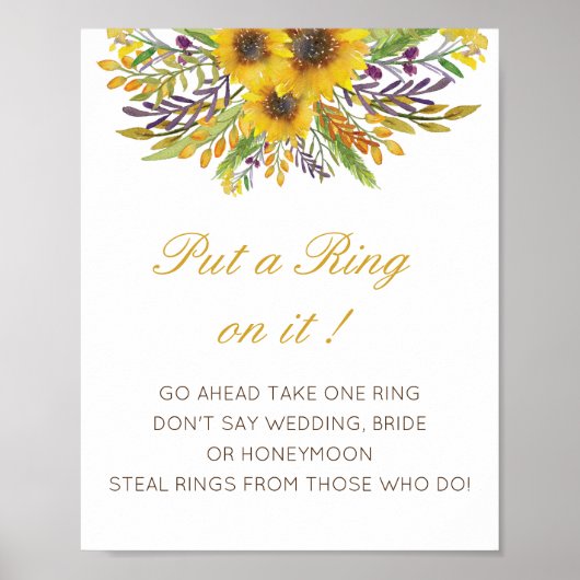 Bewerkbaar Doe een ring aan het bruidsbadspel Post Poster (Voorkant)