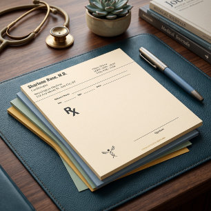 Bewerkbaar Dokter RX Recept Kleurrijk Medisch O Notitieblok
