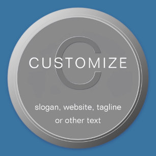 Bewerkbaar donkergrijs monogram ontwerp ronde sticker