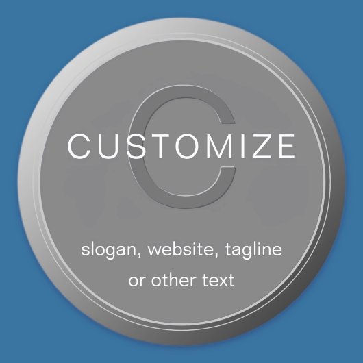 Bewerkbaar donkergrijs monogram ontwerp ronde sticker